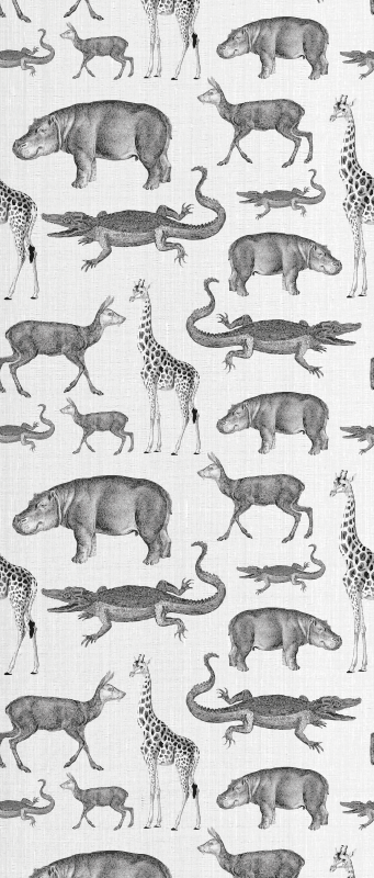 Vinyylimatto makuuhuoneeseen safari-eläin- ja puukuvioilla - Tenstickers
