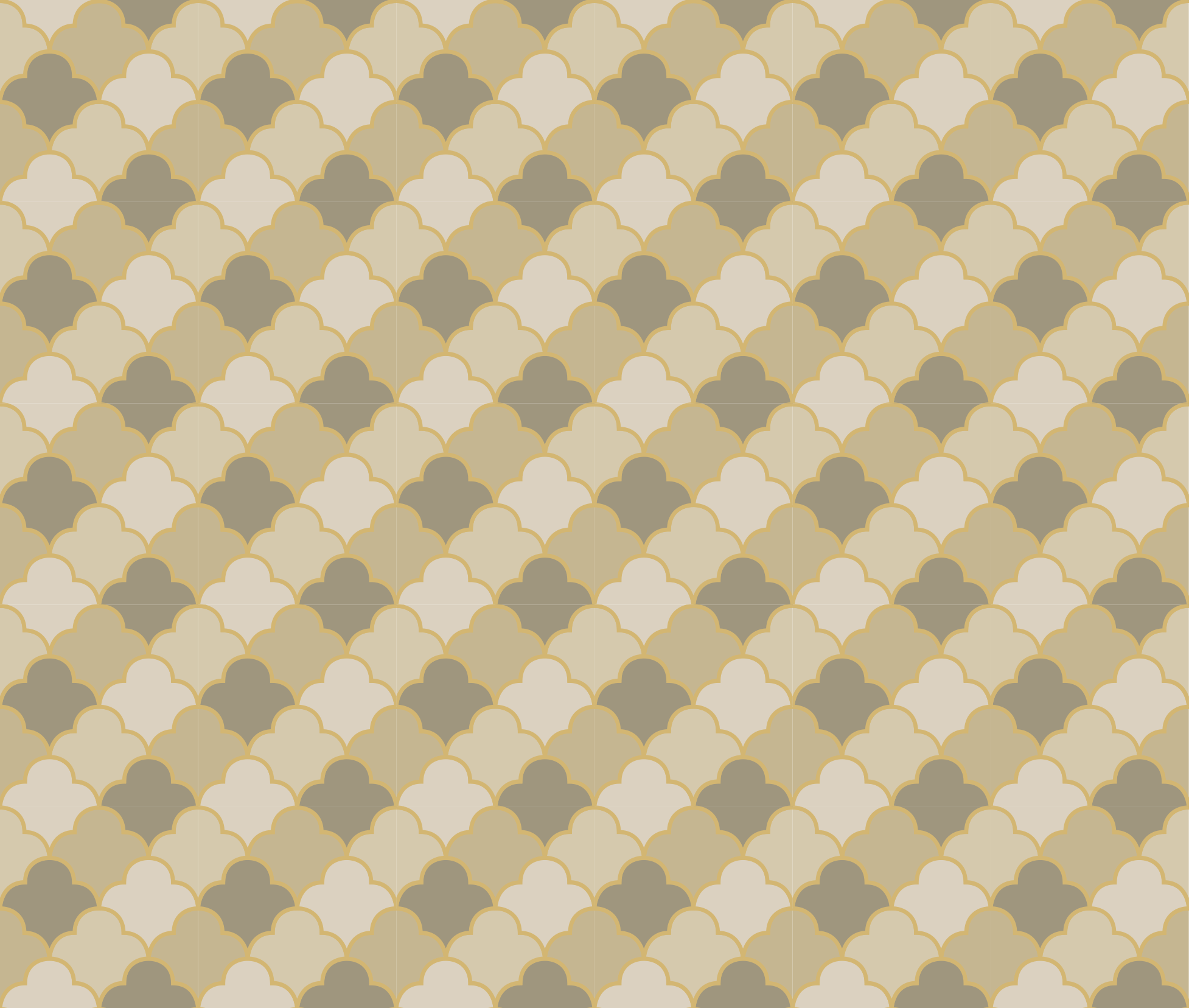 Vinyylimatto makuuhuoneeseen beige art deco -kuvioilla - Tenstickers