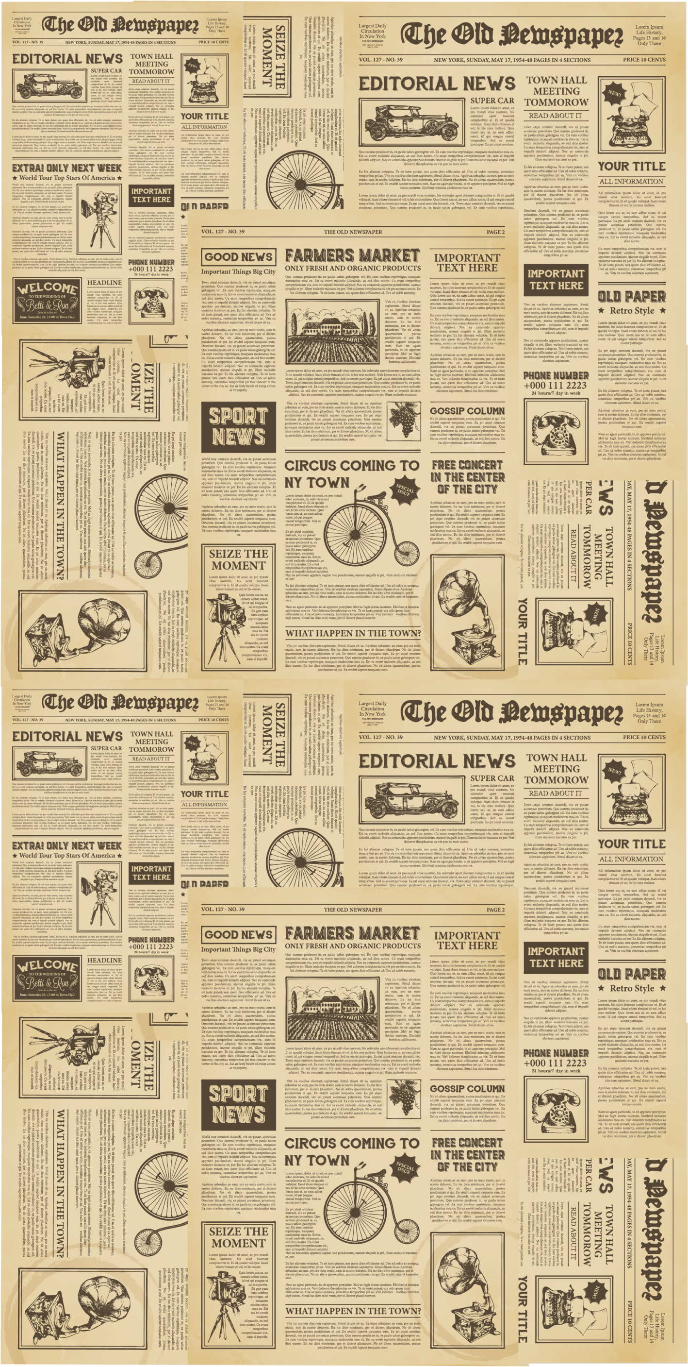 Vintagetyylinen amerikkalainen sanomalehtimatto - Tenstickers