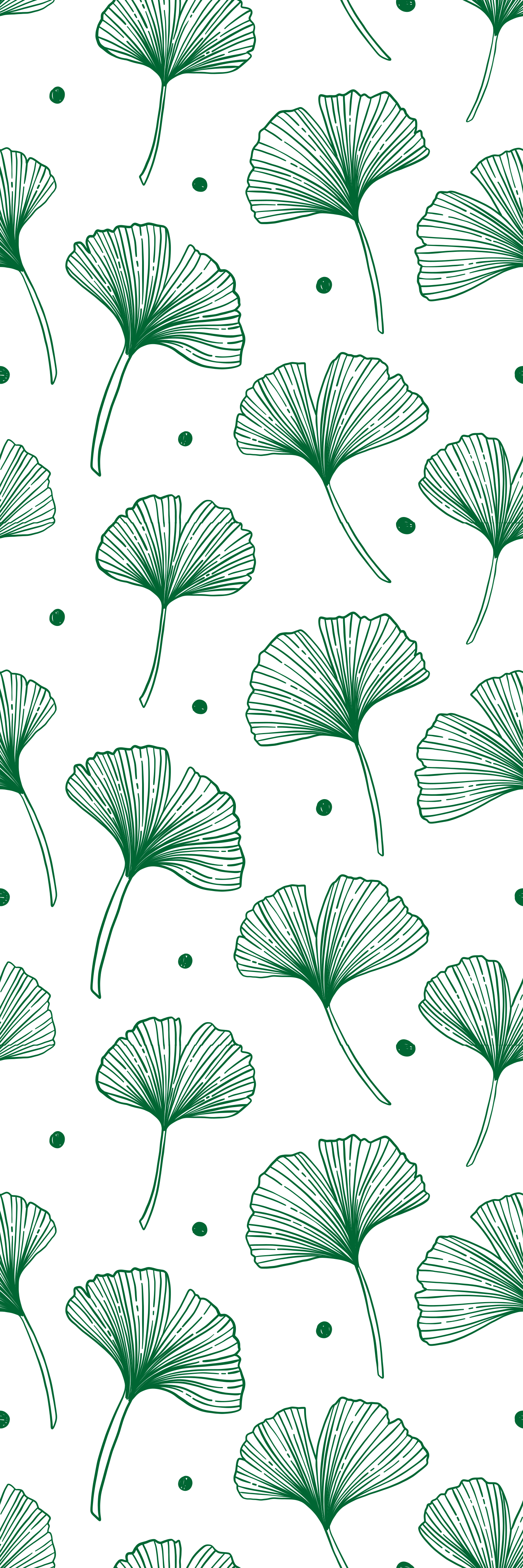 Suuret vihreät ginkgo-lehdet toimiston vinyylimatto - Tenstickers
