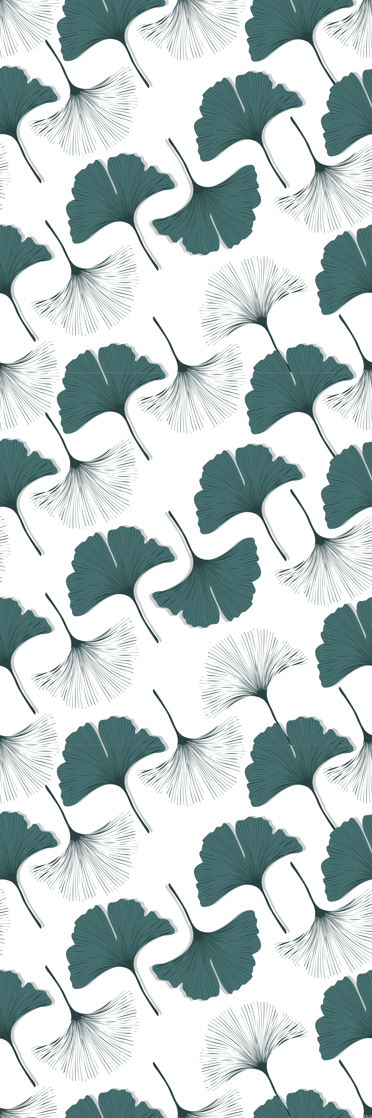 Toimiston vinyylimatto ginkgo-lehtikuviolla - Tenstickers