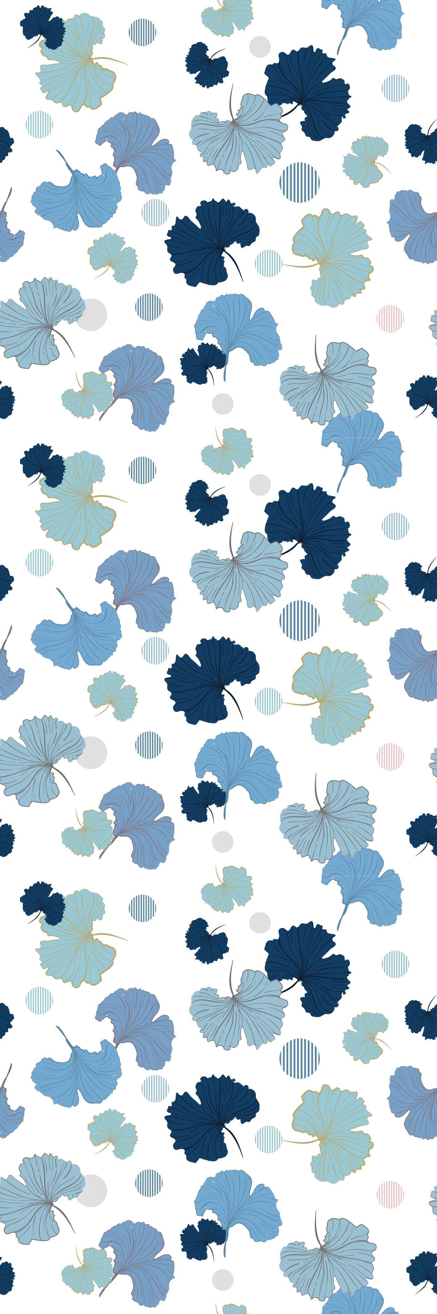 Sinivihreä ginkgo-lehti toimiston vinyylimatto - Tenstickers