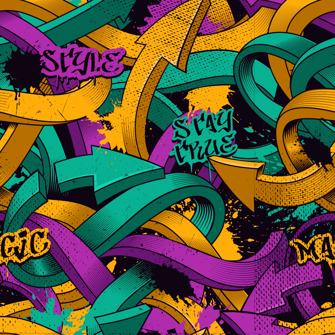 Vinyylimatto makuuhuoneeseen realistisella graffitiseinällä - Tenstickers