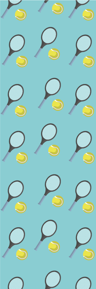 Vinyylimatto makuuhuoneeseen tennismailat ja pallot kuviolla - Tenstickers
