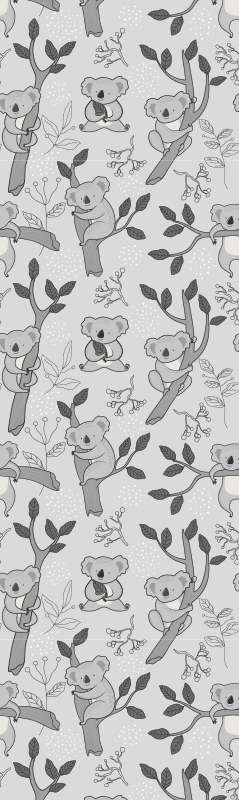 Vinyylimatto makuuhuoneeseen harmaa koalakuosi - Tenstickers