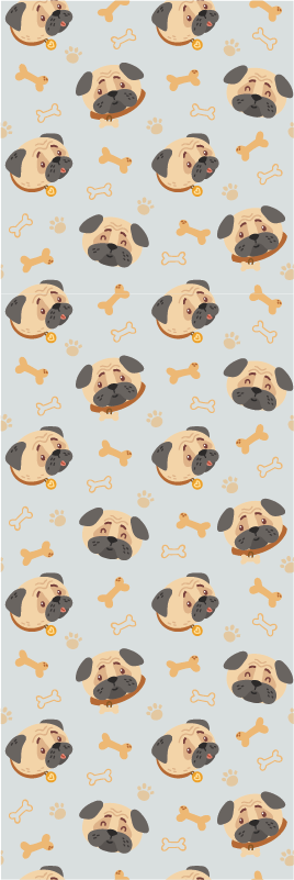 Vinyylimatto makuuhuoneeseen bulldogpentukuviolla - Tenstickers