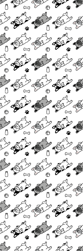 Vinyylimatto makuuhuoneeseen musta-harmaat koirat - Tenstickers