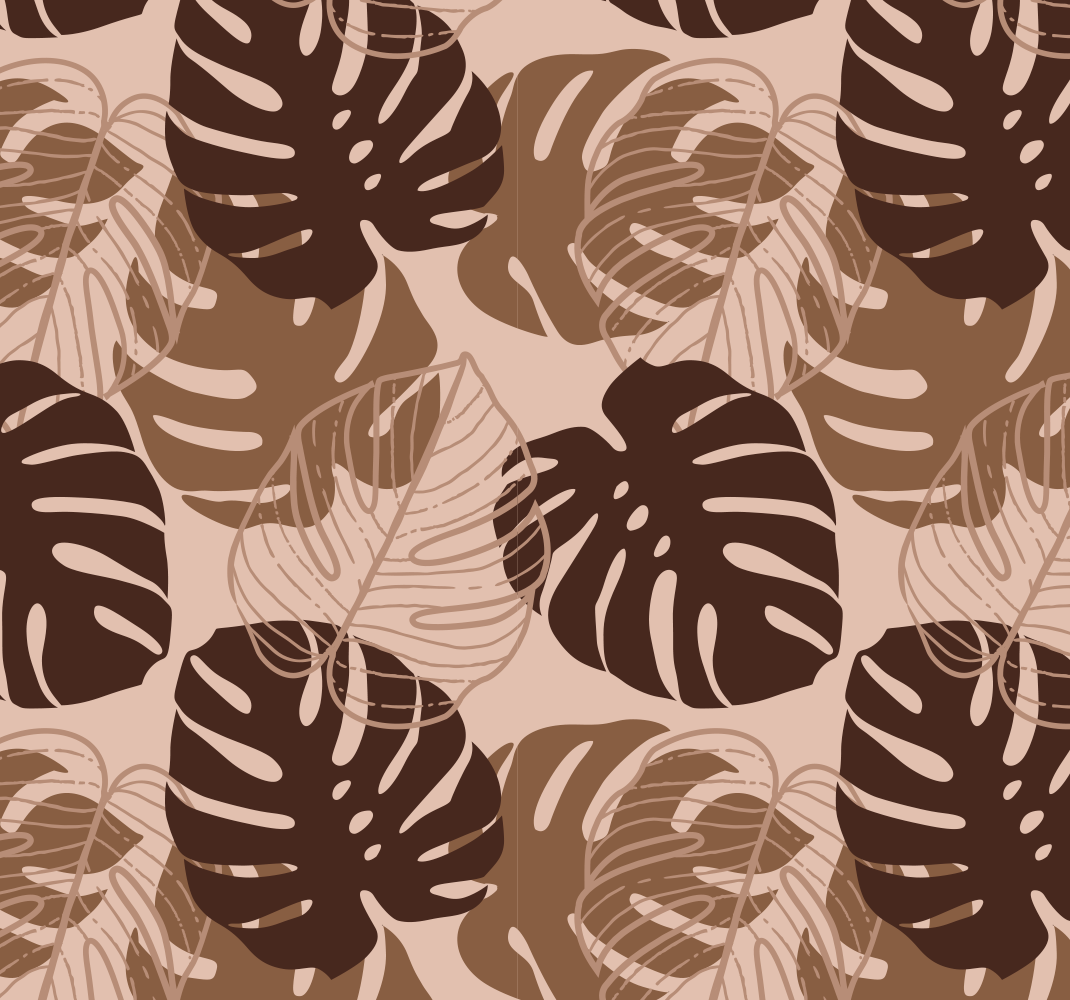 Ruskea sävy monstera deliciosa vinyylimatto - Tenstickers