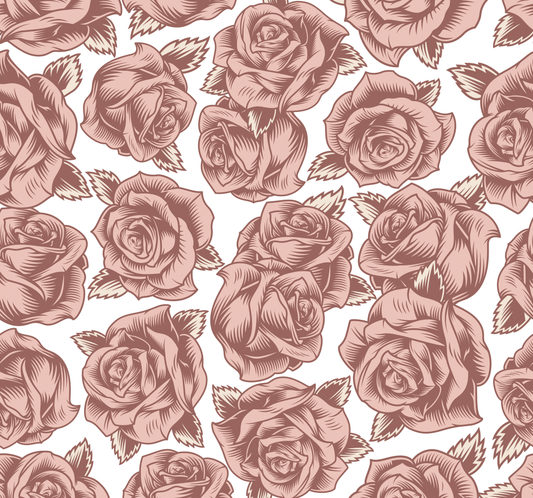 Luonto vinyylimatto retro ruusut - Tenstickers