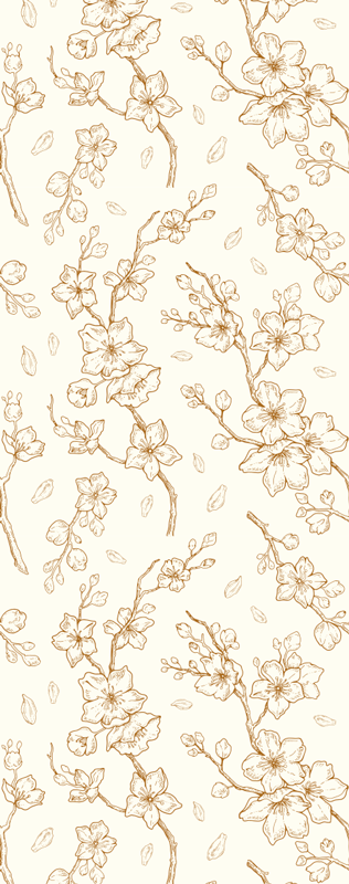 Kermakukkainen sakura-vinyylimatto - Tenstickers