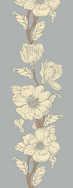 Uuden nostalgian magnolia vinyylimatto luonnosta - Tenstickers