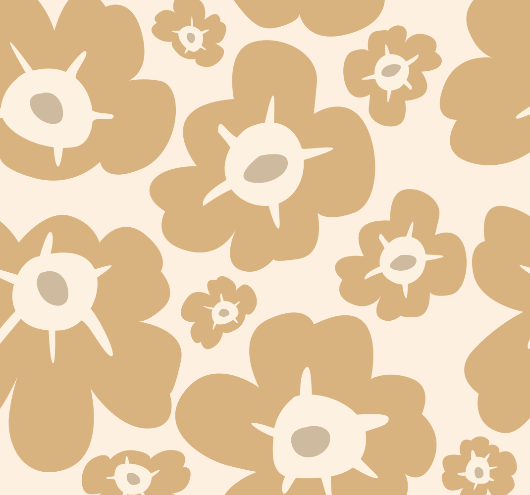 Beige kukat luonto vinyylimatto - Tenstickers