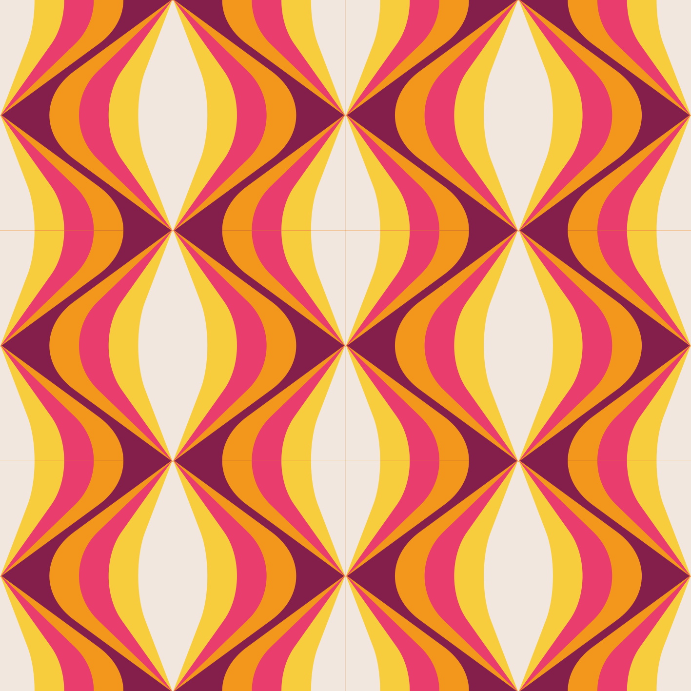 Vintage vinyylimatto retro oranssi aalto - Tenstickers