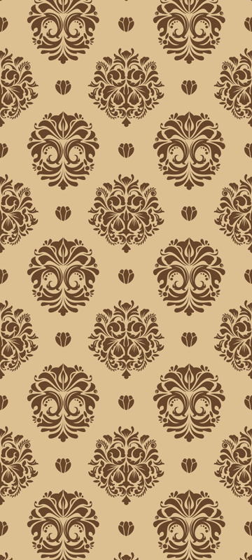 Beige vintage damask -tyylinen vinyylimatto - Tenstickers