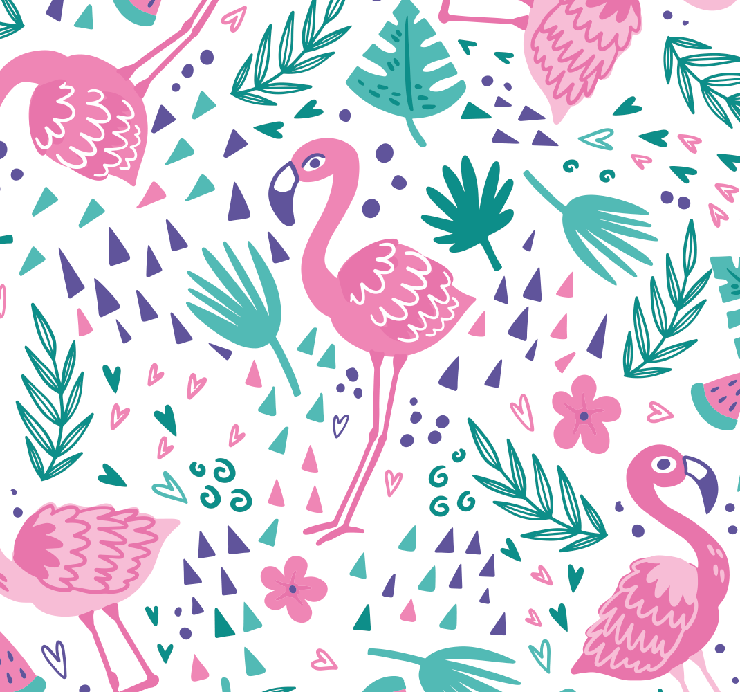 Flamingo-kuvioinen eläinvinyylimatto - Tenstickers