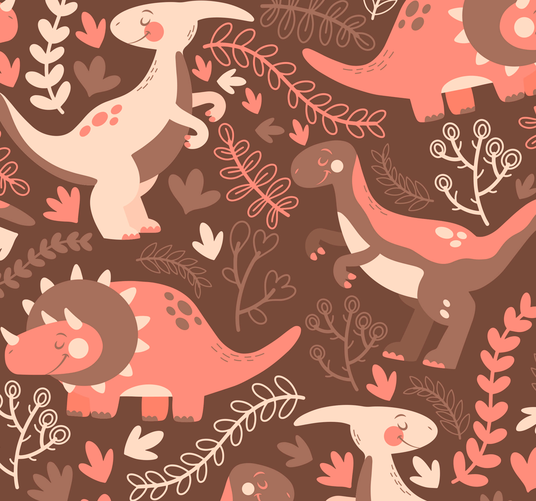 Dinosaurus ja lehdet vinyylimatto - Tenstickers