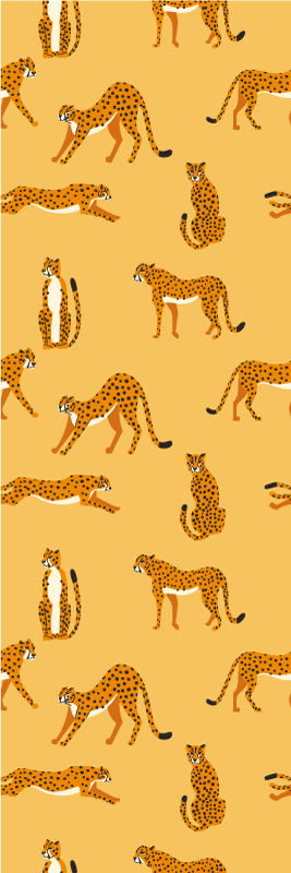 Keltaiset leopardit graafinen kuvio eläin vinyylimatto - Tenstickers