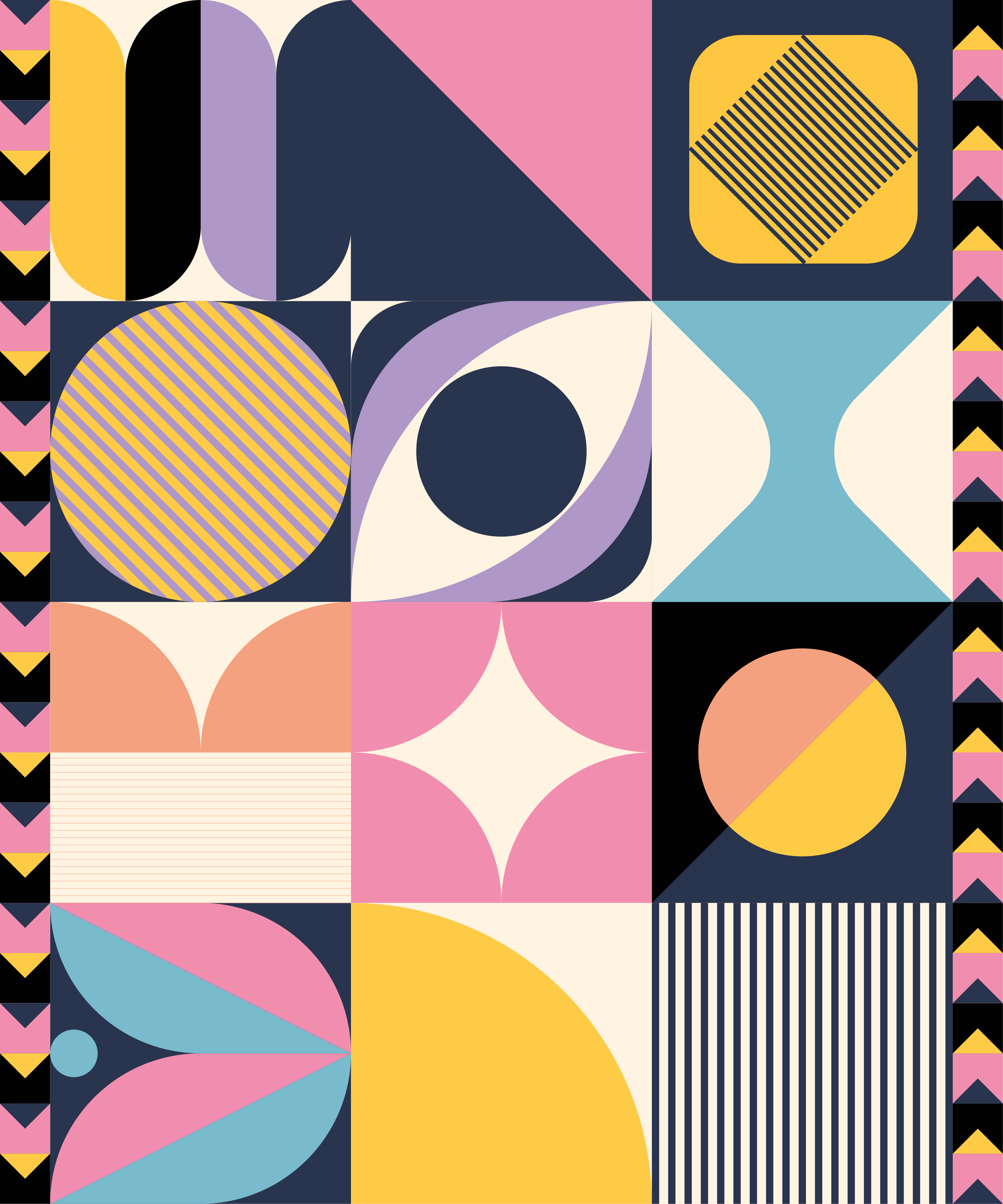 Moderni vinyylimatto monimuotoisilla geometrisilla kuvioilla - Tenstickers