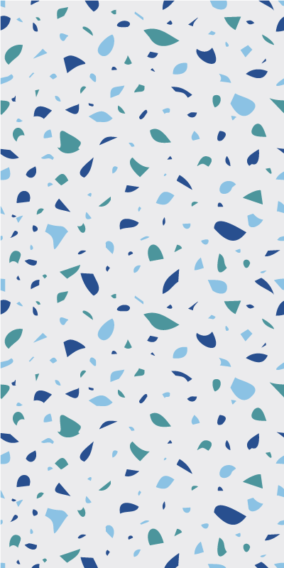 Siniset sävyt terrazzo vinyylimatto - Tenstickers
