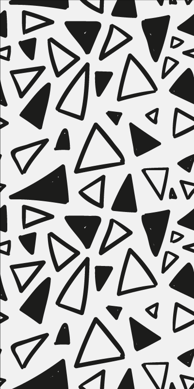 Geometrinen minimalistinen mustavalkoinen kolmio matto - Tenstickers