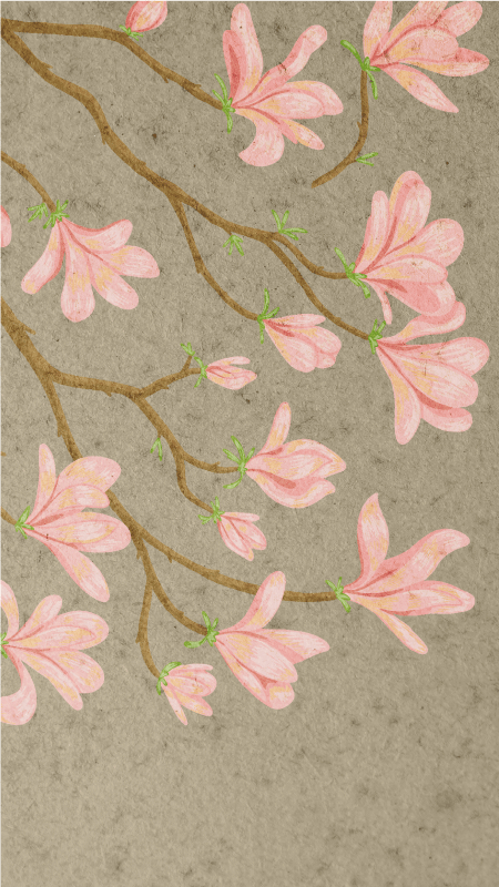 Vintage tyyli magnolia vinyylimatto - Tenstickers