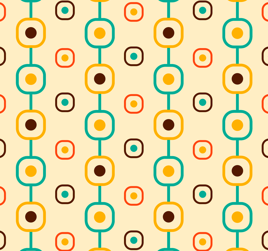 60-luvun geometria vintage vinyylimatto - Tenstickers