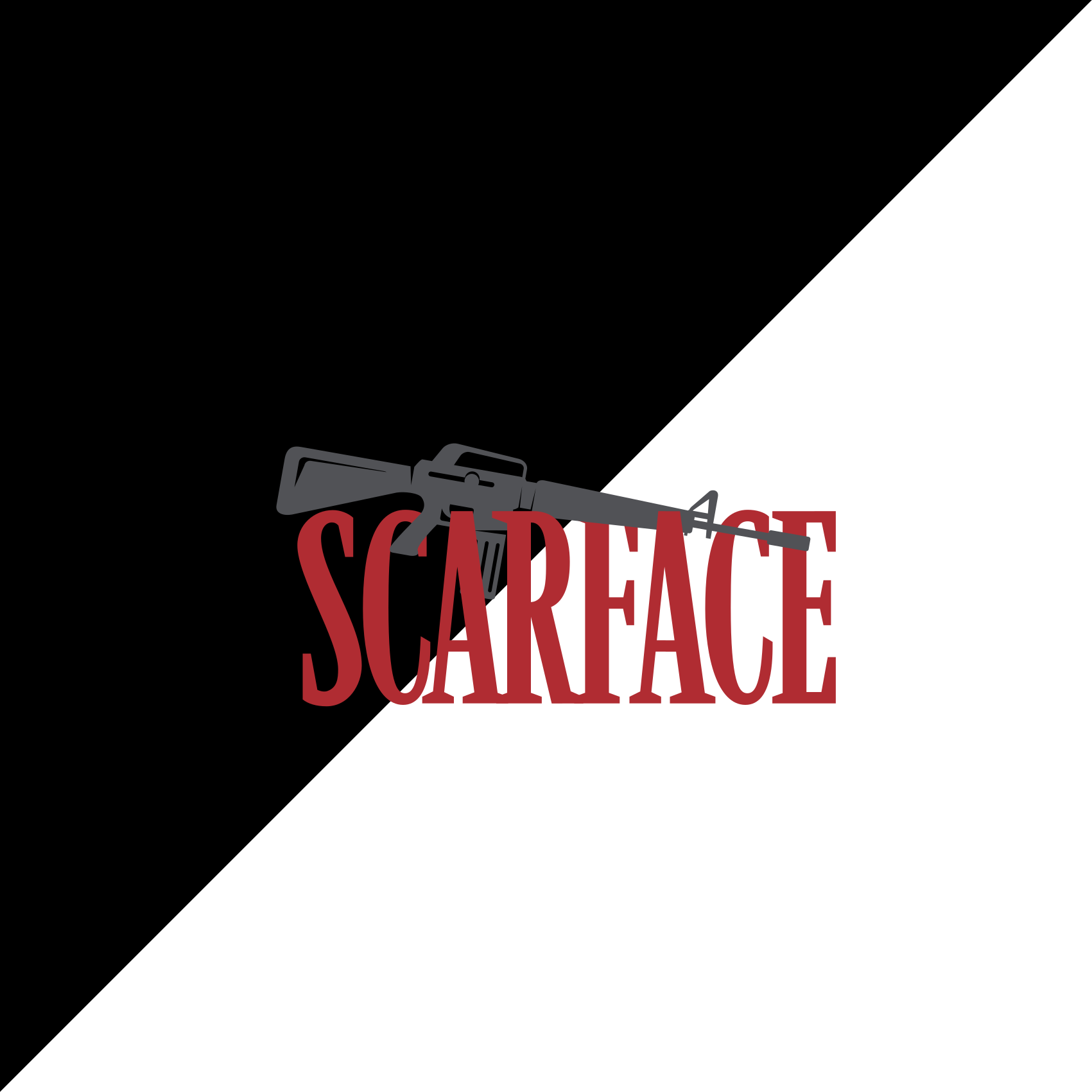 Scarfaceelokuvakuva tekstillä vinyylimatto - Tenstickers