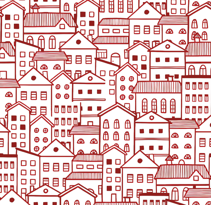 Moderni kaupunkisarjakuvatehoste vinyylimatto - Tenstickers
