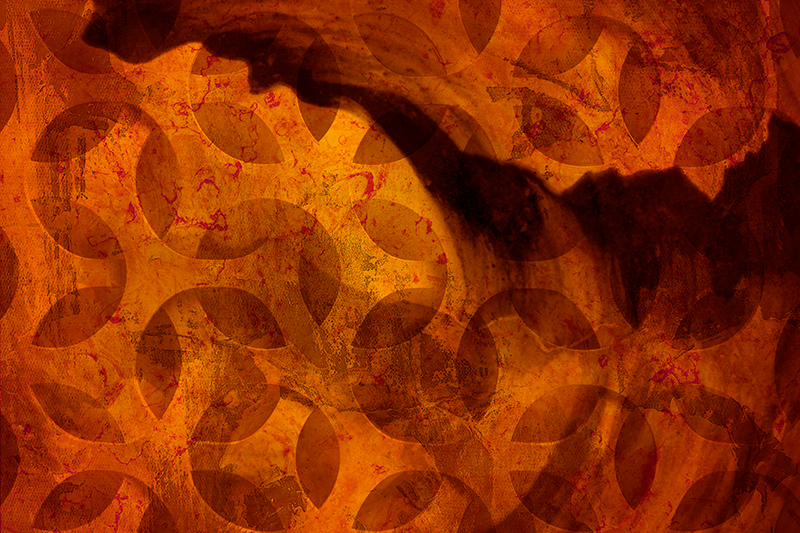 Geometrinen vinyylimatto oranssi abstrakti kuvio - Tenstickers