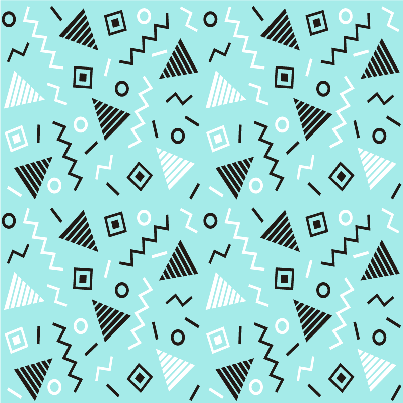 Geometrinen vinyylimatto 80-luvun memphis-tyylillä - Tenstickers