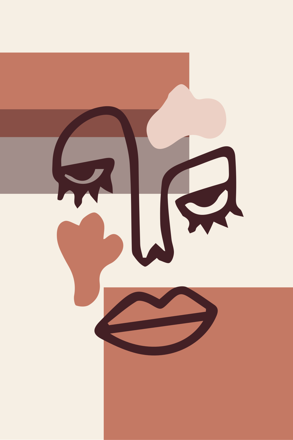 Geometrinen vinyylimatto abstrakti naisfiguuri - Tenstickers