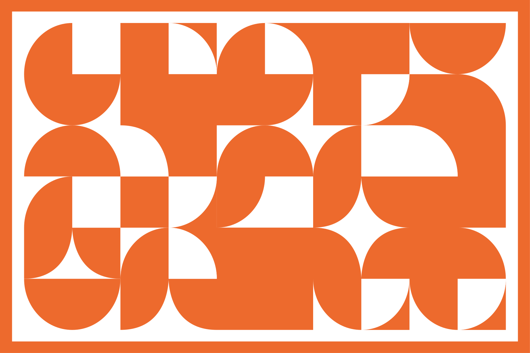 Oranssi ympyrägeometrinen taidekuvio vinyylimatto - Tenstickers