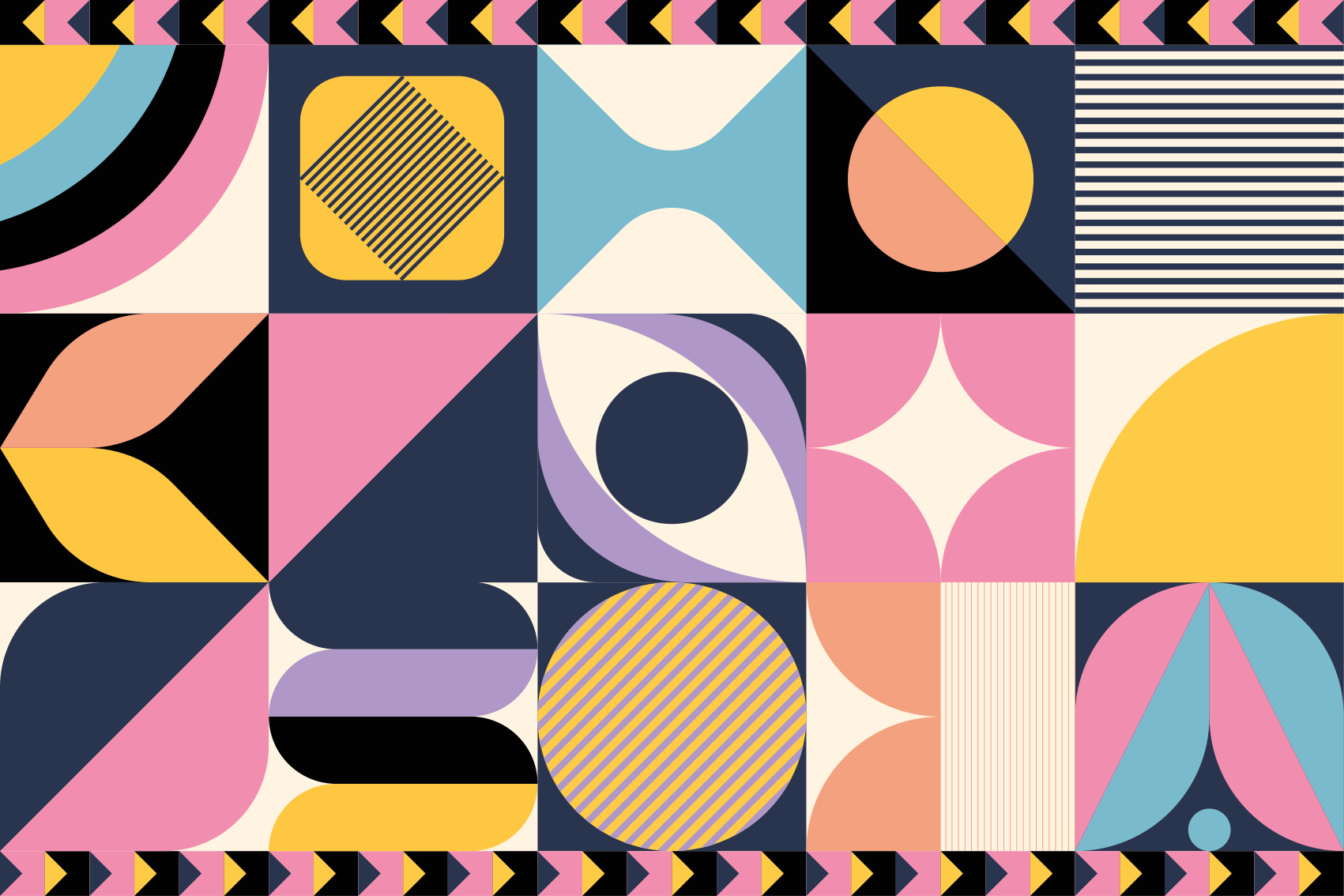 Monimuotoiset geometriset taidekuviot vinyylimatto - Tenstickers