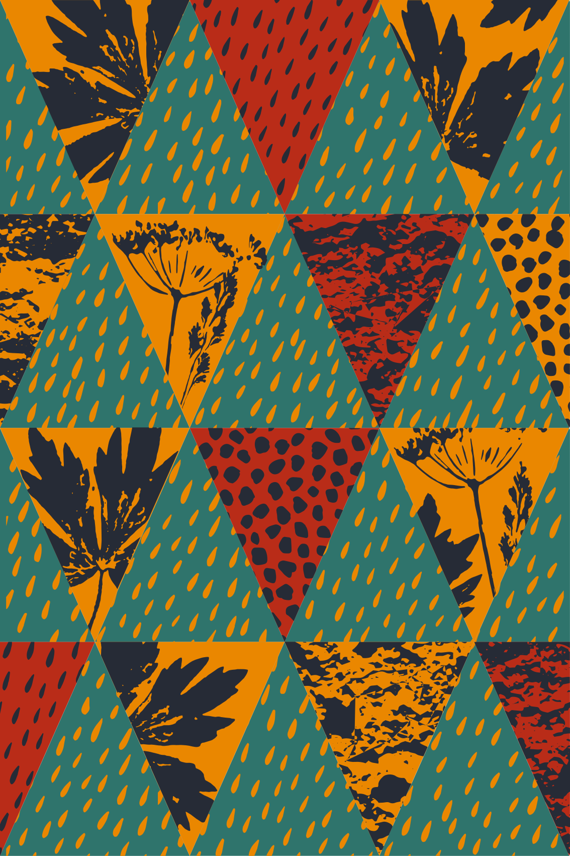 Sateen geometrinen taide vinyylimatto - Tenstickers