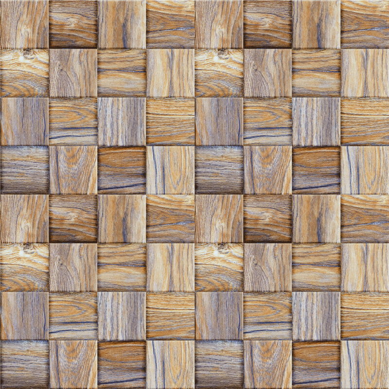 80-luvun puuimitointi mosaiikkivinyylimatto - Tenstickers