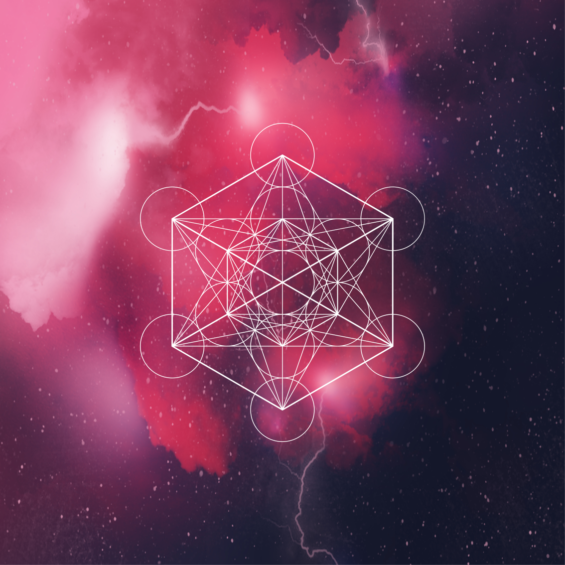 Geometrinen vinyylimatto metatronin symbolilla - Tenstickers