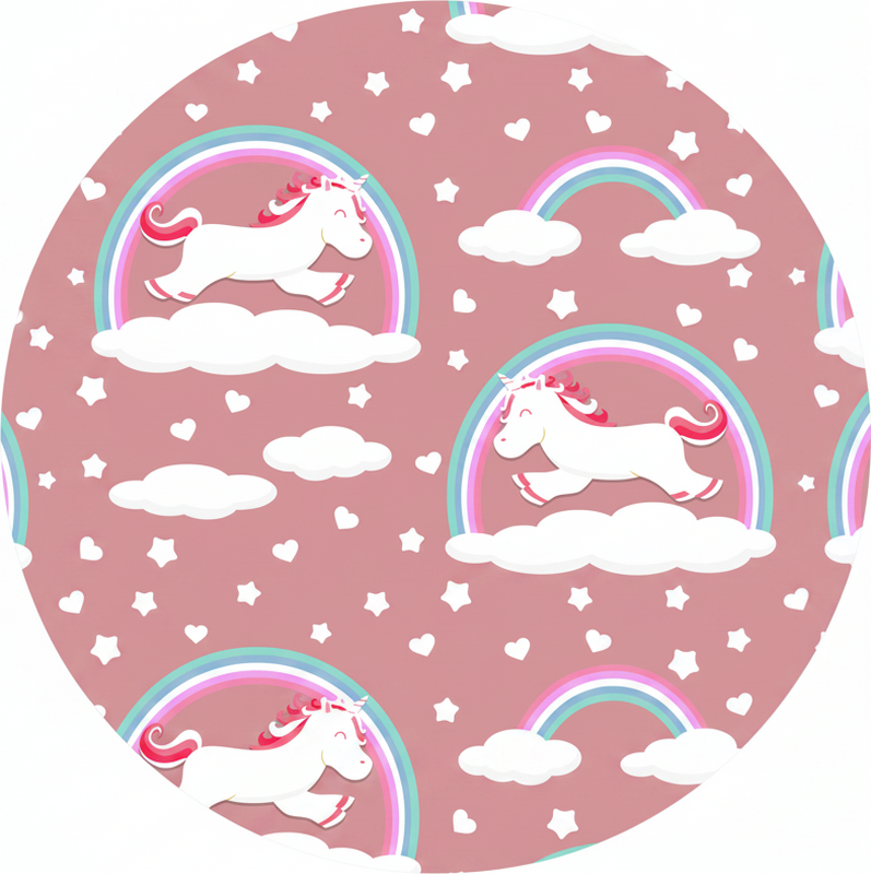 Suloiset yksisarviset ja sateenkaaret vinyylimatto - Tenstickers