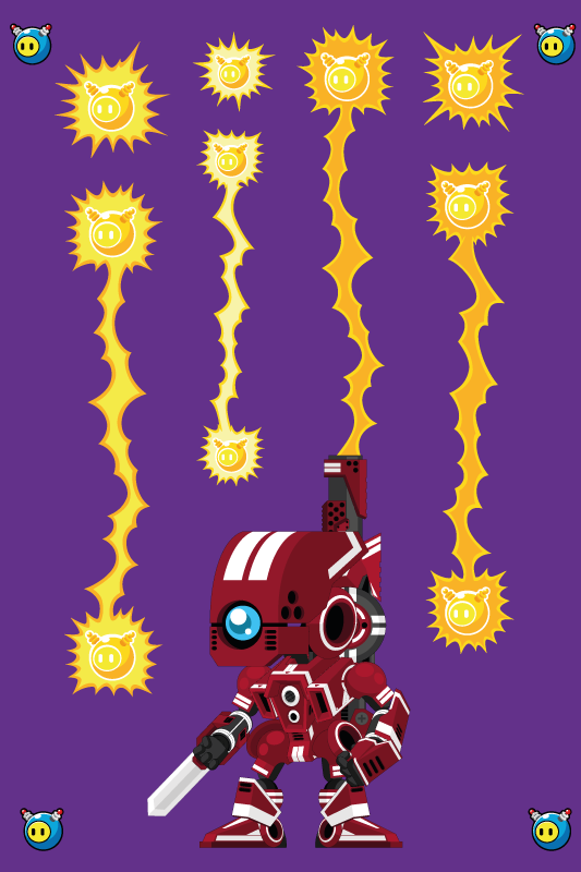 Robottien ampumispeli vinyylimatto - Tenstickers