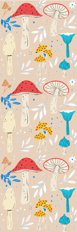 Perinteiset sienet beige tausta vinyylimatto - Tenstickers