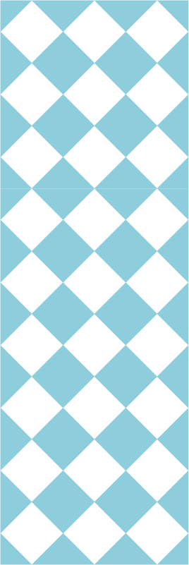 Sinivalkoinen ruudullinen käytävän vinyylimatto - Tenstickers
