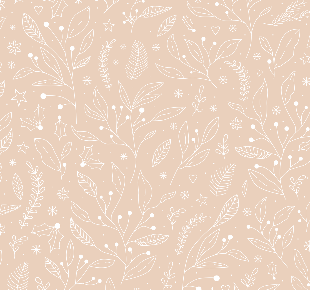Beige vinyylimatto joulukukkaset - Tenstickers