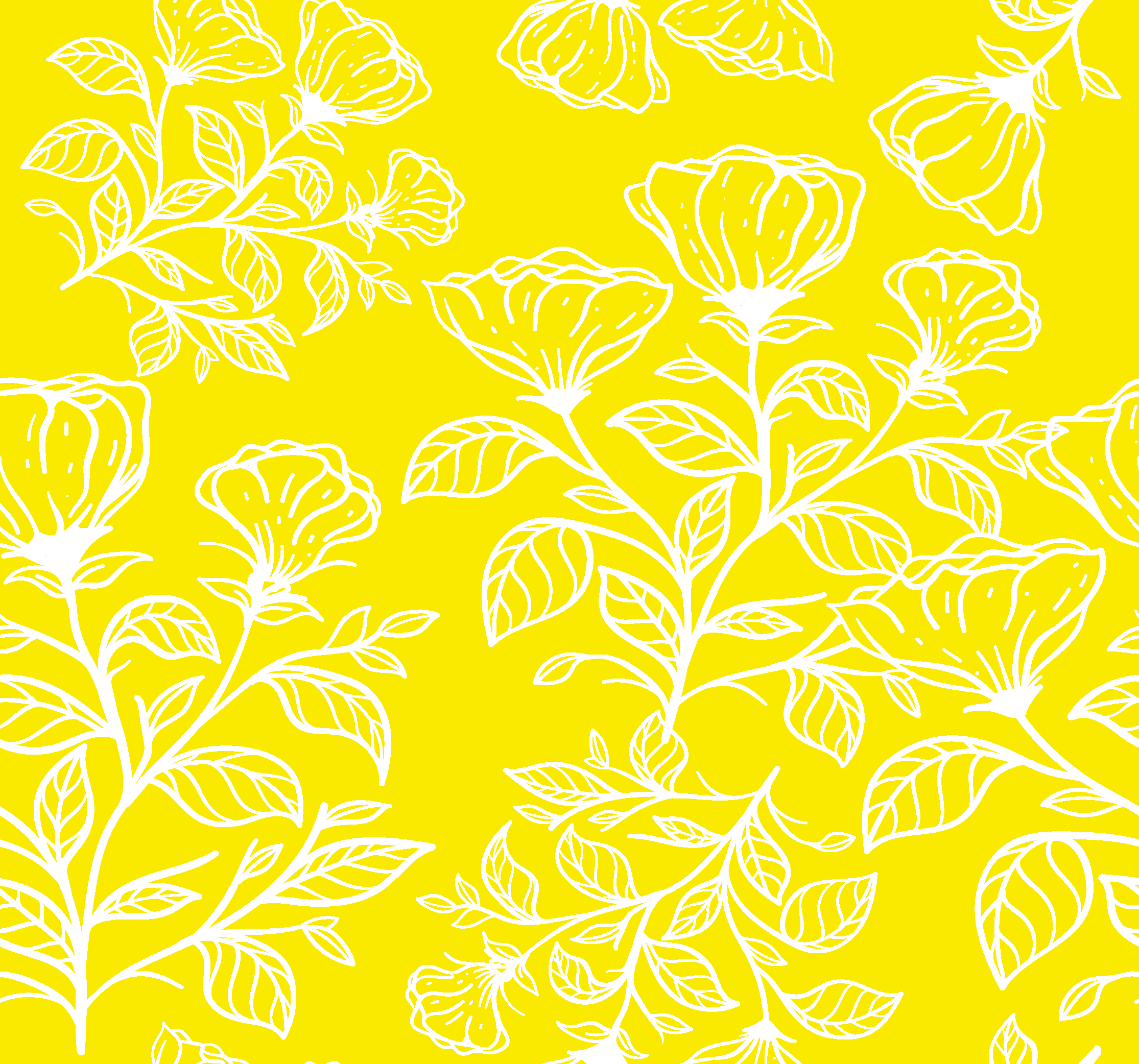 Keltainen vinyylimatto kukkakuosisella designilla - Tenstickers