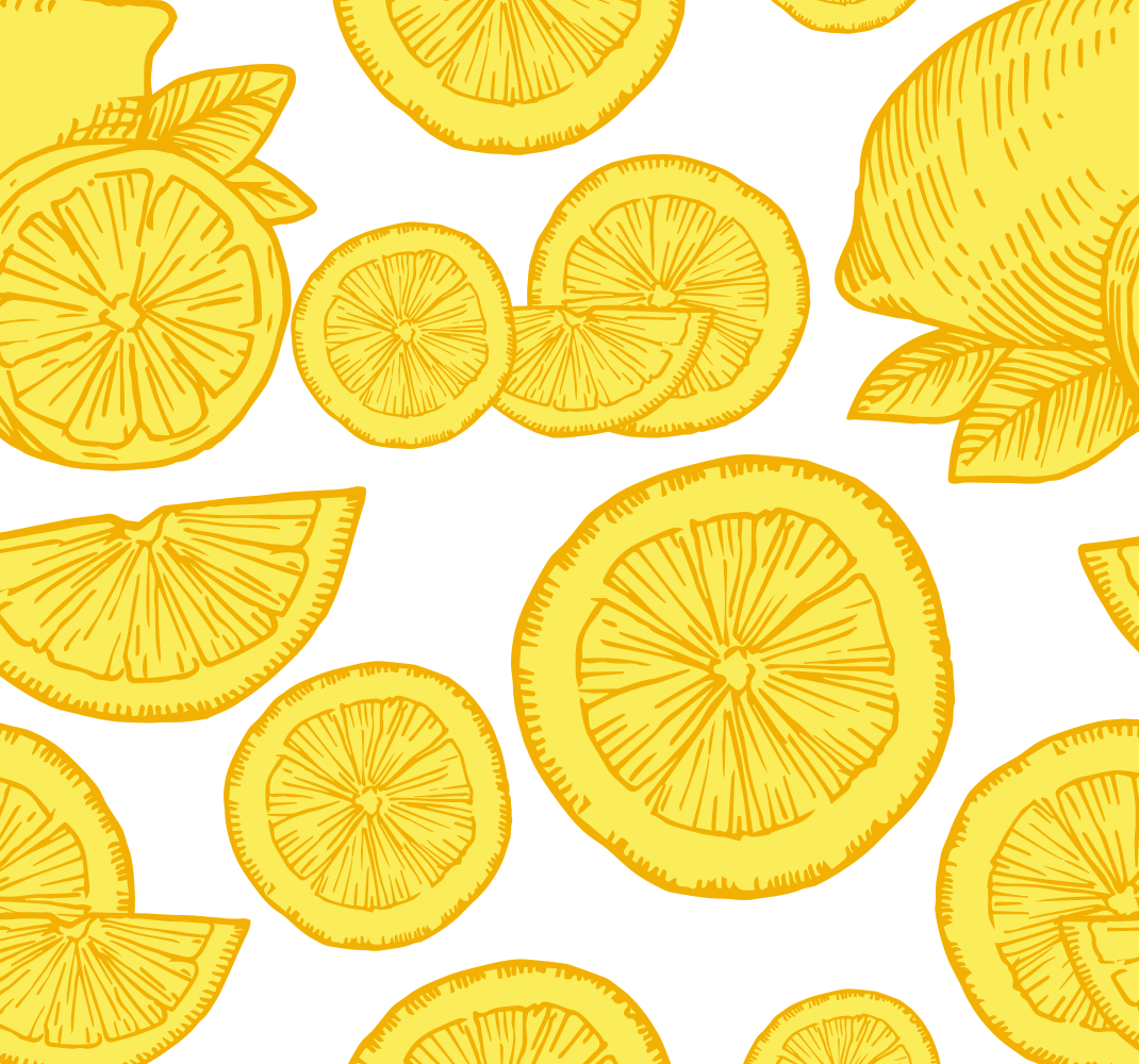 Appelsiini ja sitruuna kuvitus keltainen vinyylimatto - Tenstickers