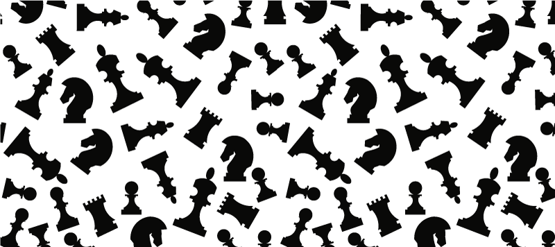 Mustat shakkipalat valkoisella hiirimatolla - Tenstickers