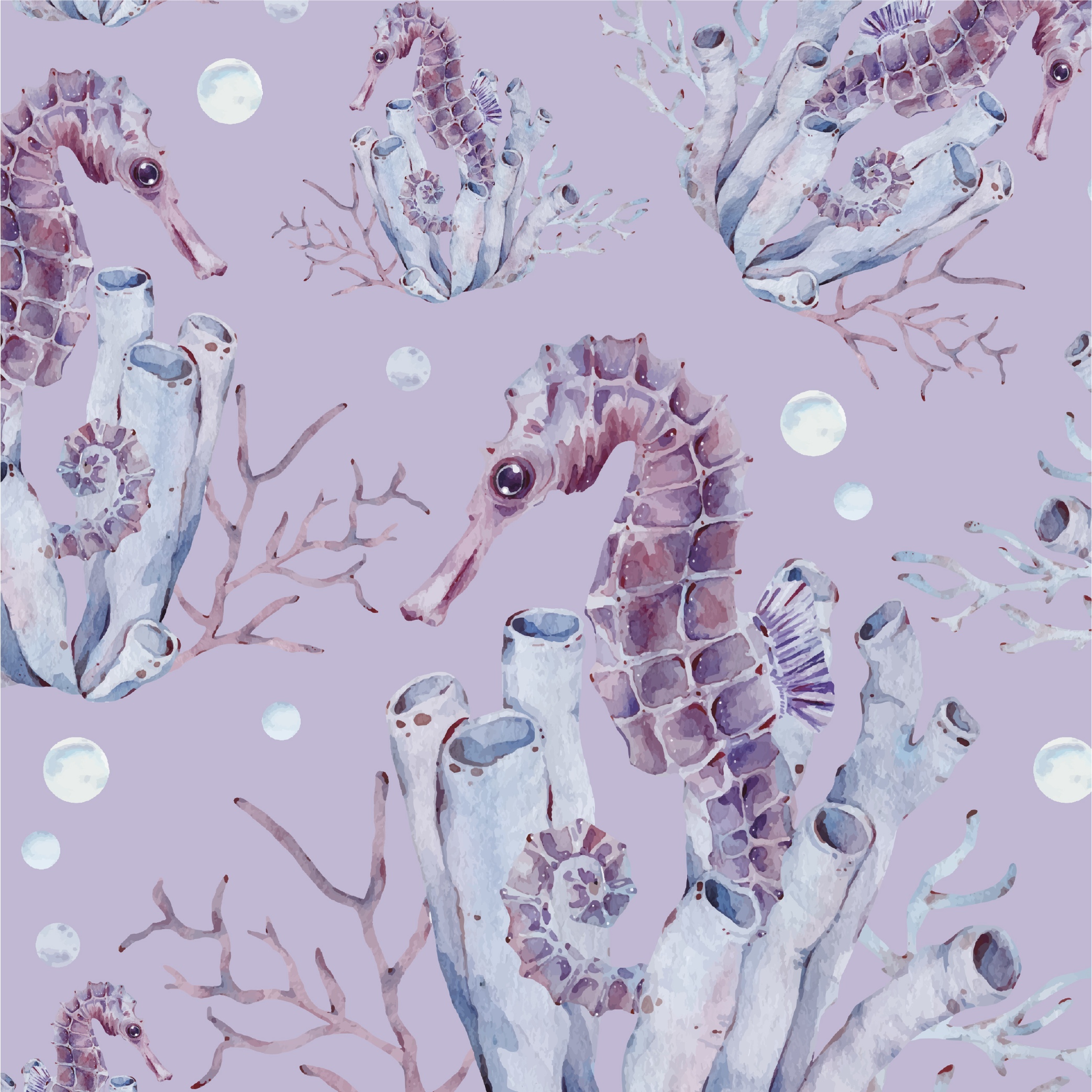 Vesivärihevoset violetti vinyylimatto - Tenstickers