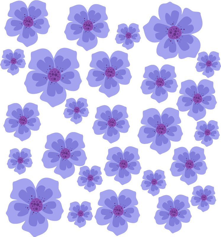 Violetti vinyylimatto kukkakuviolla - Tenstickers