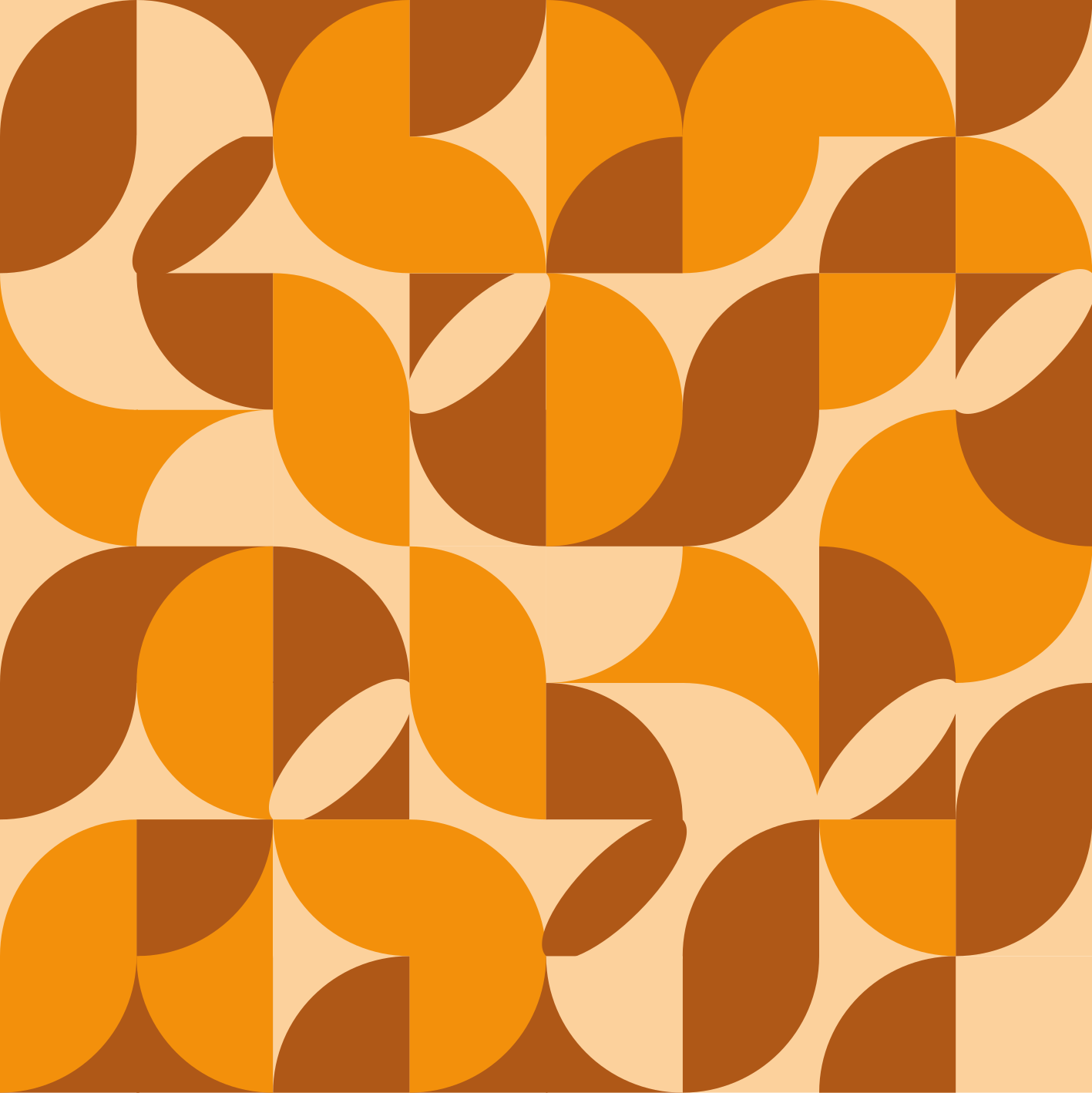 Retro oranssit kuviot vinyylimatto - Tenstickers