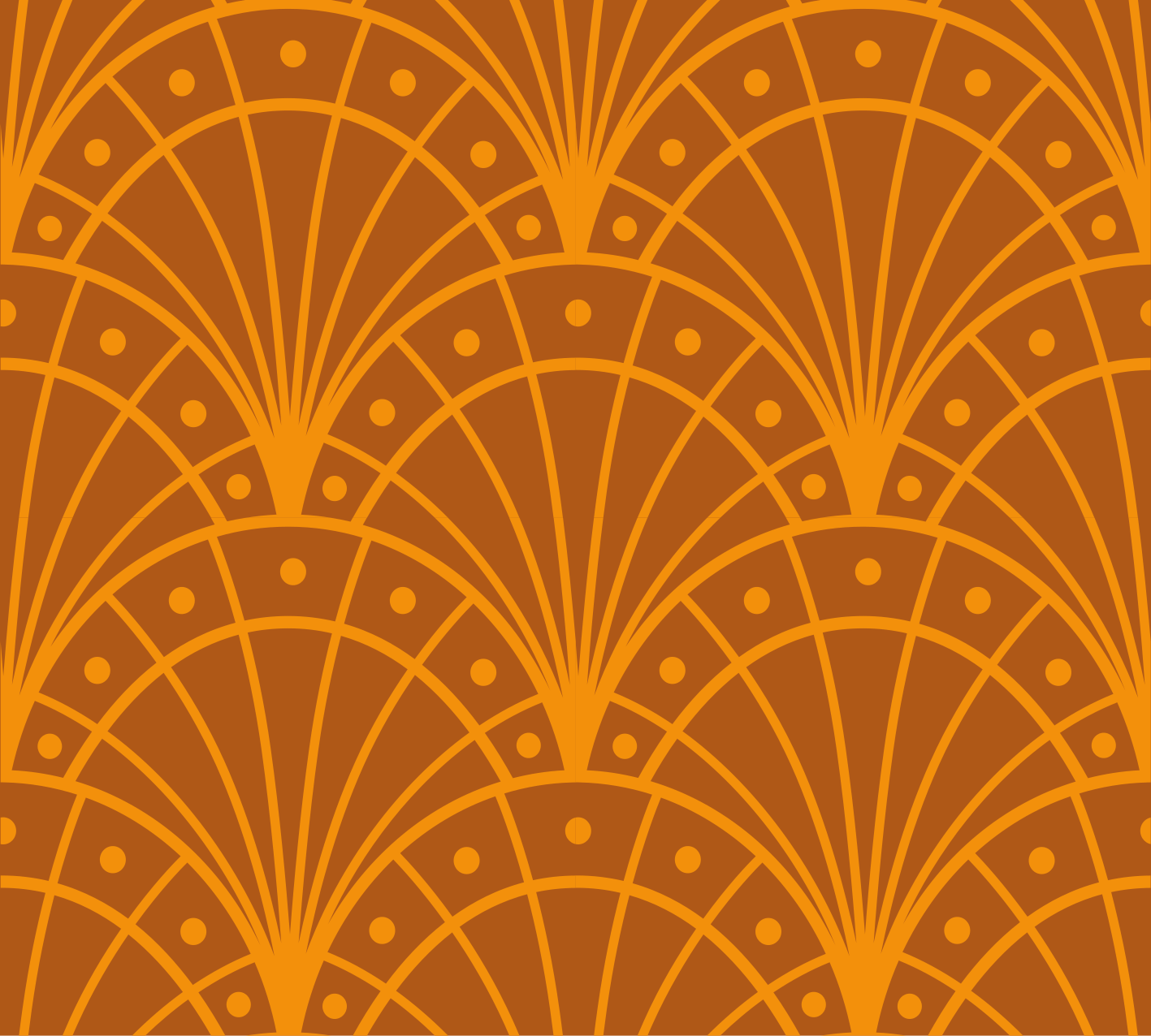 Oranssi vinyylimatto elegantti artdeco - Tenstickers