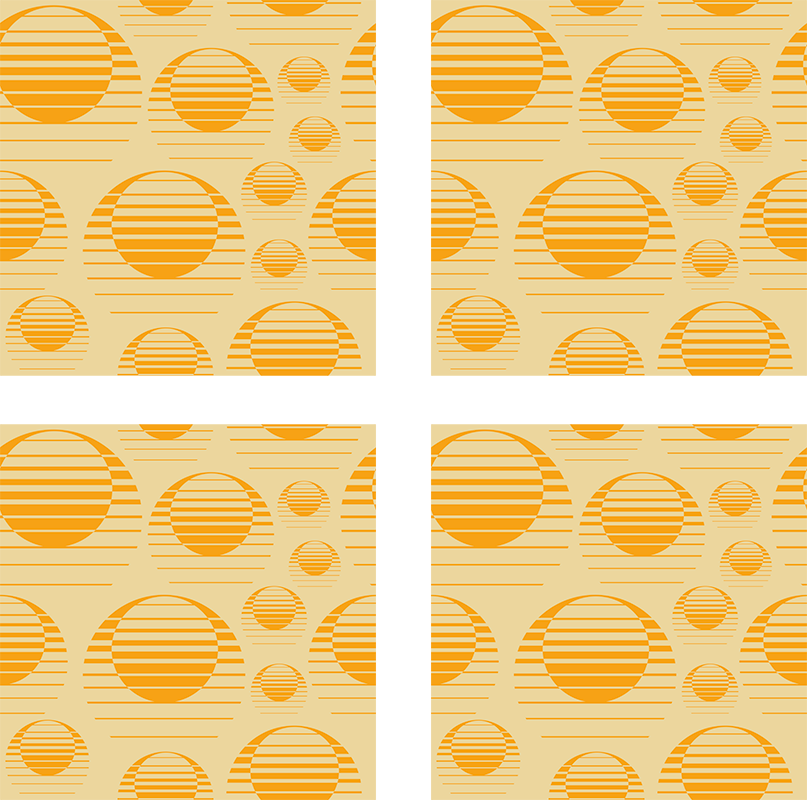 Retro aurinko piirrosoranssi vinyylimatto - Tenstickers