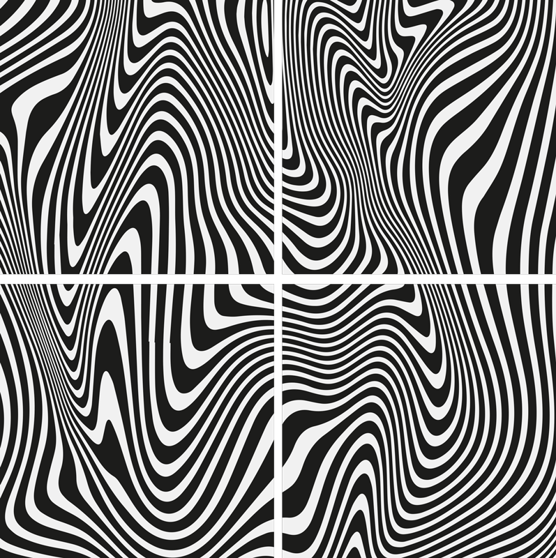 Zebra 3d efekti musta vinyylimatto - Tenstickers